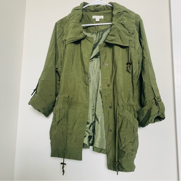 coldwater creek green utility top tie waist small - Picture 4 of 7